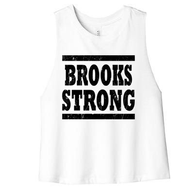 Brooks Strong Squad Family Reunion Last Name Team Custom Gift Women's Racerback Cropped Tank