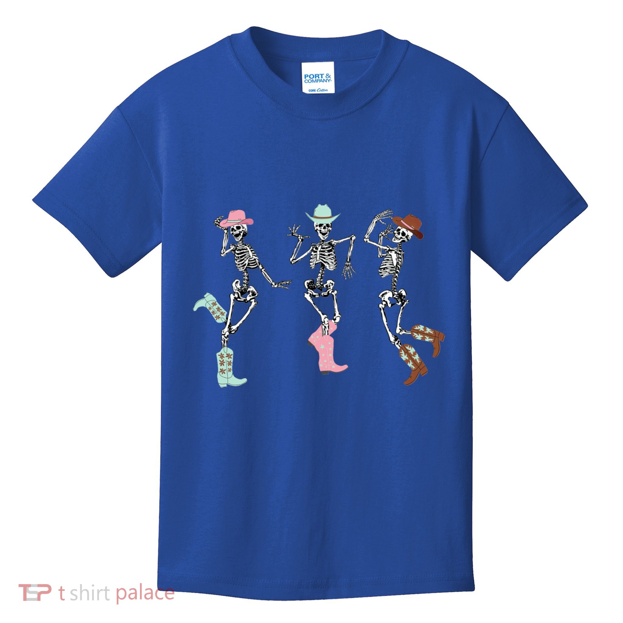 Boot Scootin Skeleton Dancing Halloween Cow Western Meaningful Gift Kids T-Shirt