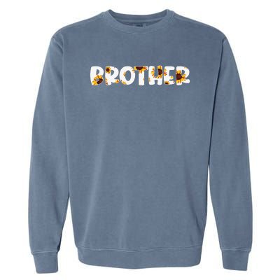 Brother Seamless Sunflower Pattern Father Day Sunflower Garment-Dyed Sweatshirt