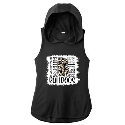 Bulldogs School Sports Fan Team Spirit Mascot Gift Bleach Ladies PosiCharge Tri-Blend Wicking Draft Hoodie Tank