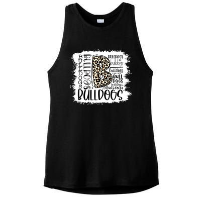 Bulldogs School Sports Fan Team Spirit Mascot Gift Bleach Ladies PosiCharge Tri-Blend Wicking Tank