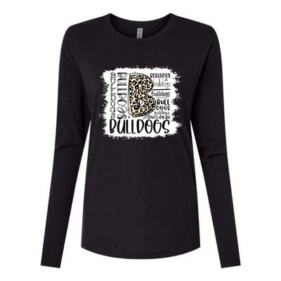 Bulldogs School Sports Fan Team Spirit Mascot Gift Bleach Womens Cotton Relaxed Long Sleeve T-Shirt