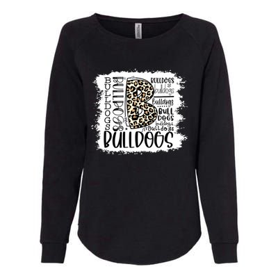 Bulldogs School Sports Fan Team Spirit Mascot Gift Bleach Womens California Wash Sweatshirt