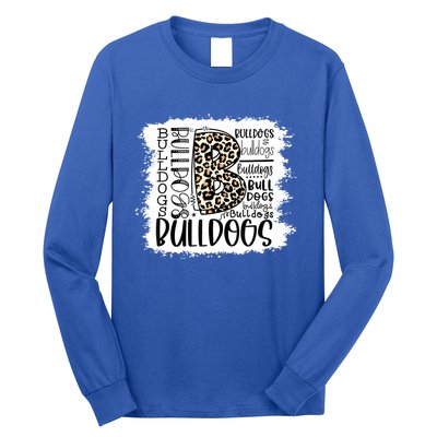 Bulldogs School Sports Fan Team Spirit Mascot Gift Bleach Long Sleeve Shirt