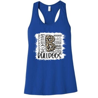 Bulldogs School Sports Fan Team Spirit Mascot Gift Bleach Women's Racerback Tank