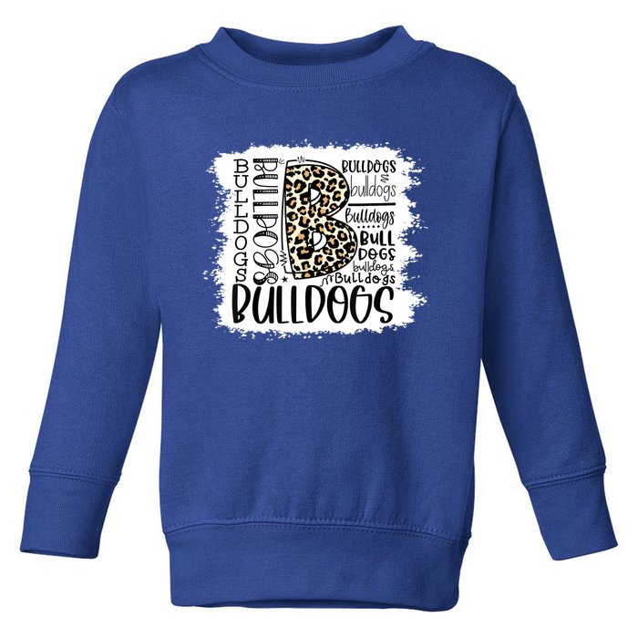 Bulldogs School Sports Fan Team Spirit Mascot Gift Bleach Toddler Sweatshirt