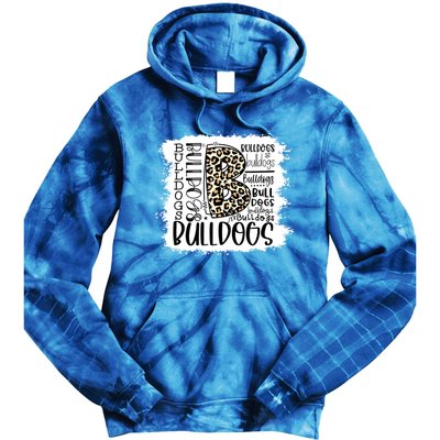 Bulldogs School Sports Fan Team Spirit Mascot Gift Bleach Tie Dye Hoodie