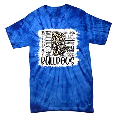 Bulldogs School Sports Fan Team Spirit Mascot Gift Bleach Tie-Dye T-Shirt