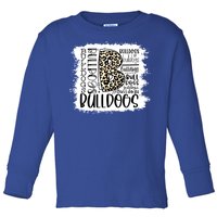 Bulldogs School Sports Fan Team Spirit Mascot Gift Bleach Toddler Long Sleeve Shirt