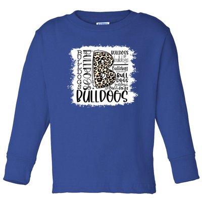 Bulldogs School Sports Fan Team Spirit Mascot Gift Bleach Toddler Long Sleeve Shirt