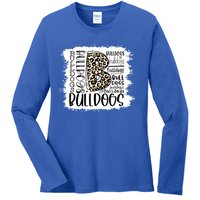 Bulldogs School Sports Fan Team Spirit Mascot Gift Bleach Ladies Long Sleeve Shirt