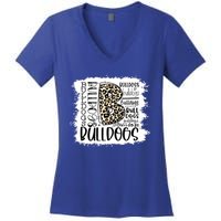 Bulldogs School Sports Fan Team Spirit Mascot Gift Bleach Women's V-Neck T-Shirt