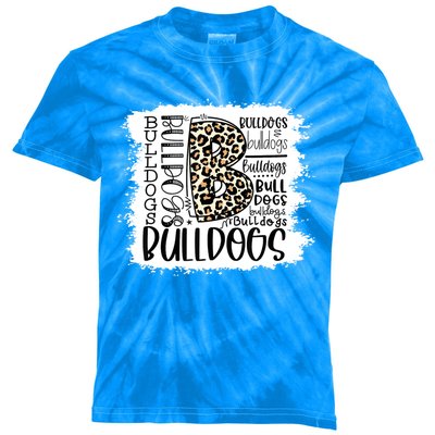 Bulldogs School Sports Fan Team Spirit Mascot Gift Bleach Kids Tie-Dye T-Shirt