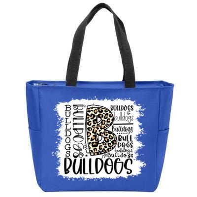 Bulldogs School Sports Fan Team Spirit Mascot Gift Bleach Zip Tote Bag