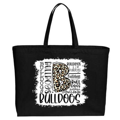 Bulldogs School Sports Fan Team Spirit Mascot Gift Bleach Cotton Canvas Jumbo Tote