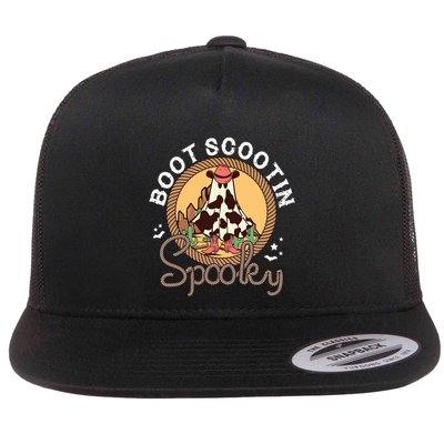 Boot Scootin Spooky Western Halloween Ghost Spooky Season Flatbill Hat
