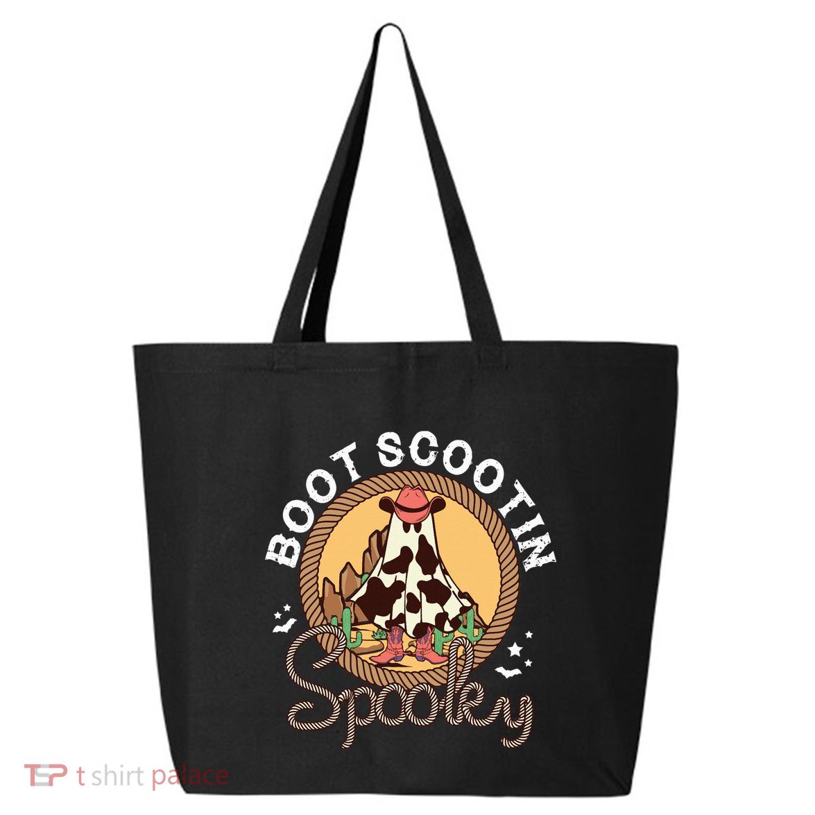 Boot Scootin Spooky Western Halloween Ghost Spooky Season 25L Jumbo Tote