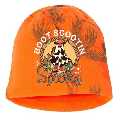 Boot Scootin Spooky Western Halloween Ghost Spooky Season Kati - Camo Knit Beanie