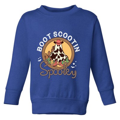 Boot Scootin Spooky Western Halloween Ghost Spooky Season Toddler Sweatshirt