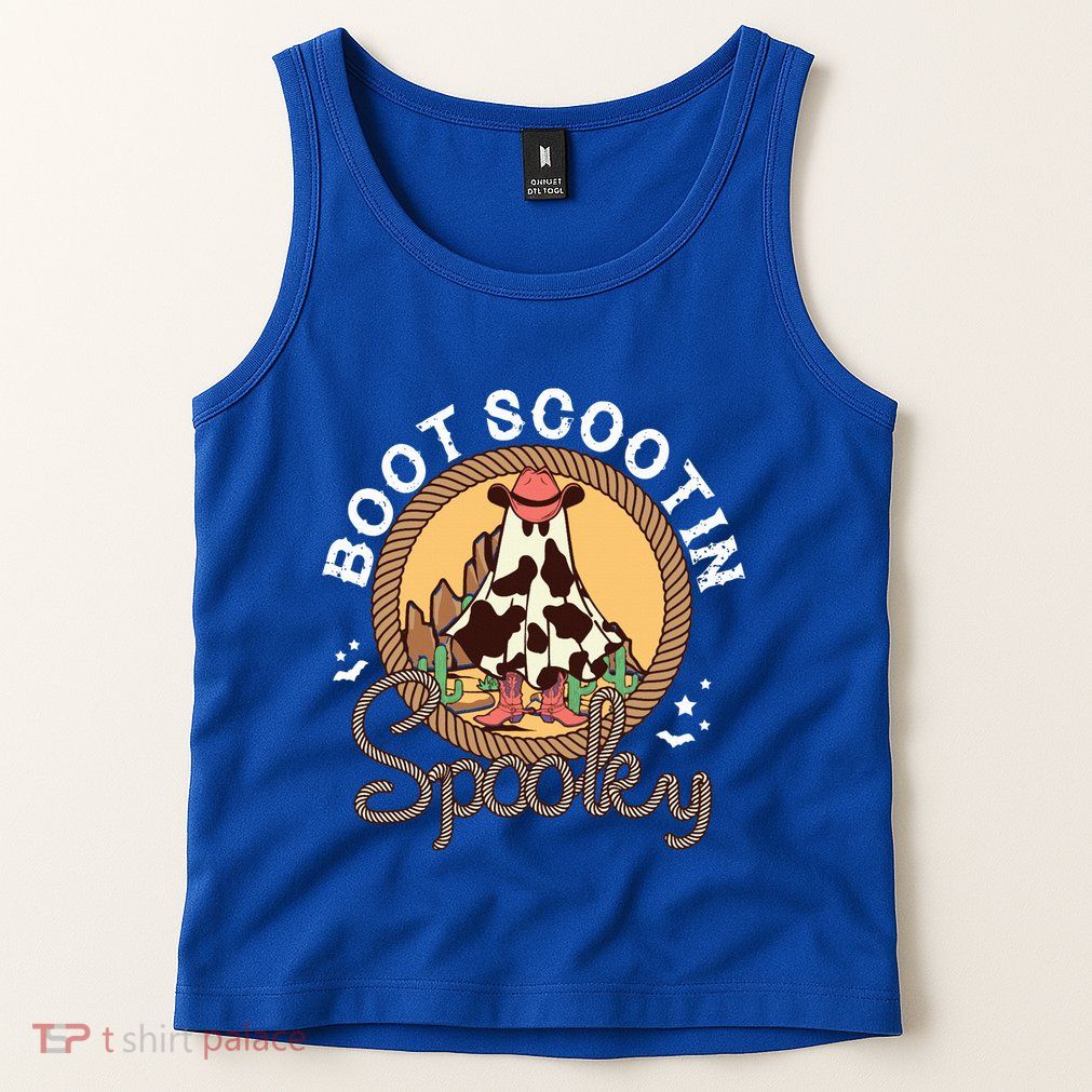 Boot Scootin Spooky Western Halloween Ghost Spooky Season Tank Top