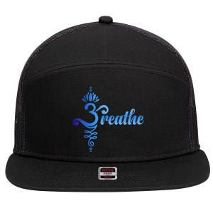 Breathe Sanskrit Symbol 7 Panel Mesh Trucker Snapback Hat