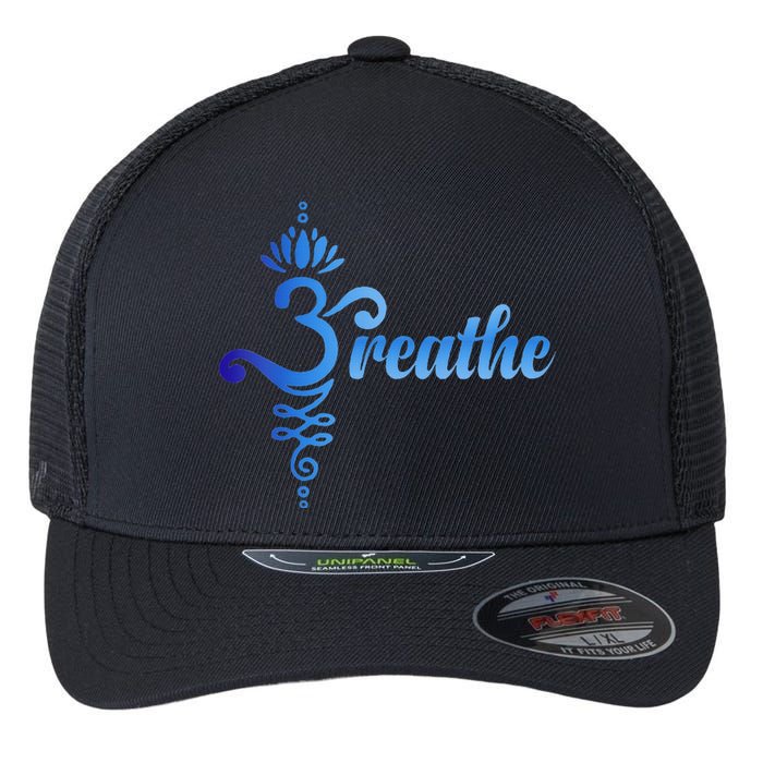 Breathe Sanskrit Symbol Flexfit Unipanel Trucker Cap