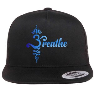 Breathe Sanskrit Symbol Flat Bill Trucker Hat