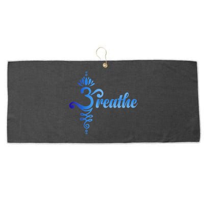 Breathe Sanskrit Symbol Large Microfiber Waffle Golf Towel