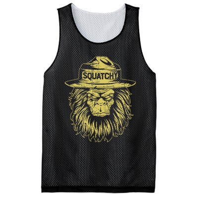 Bigfoot Squatchy Sasquatch Hat Smokey Retro Vintage Bear Mesh Reversible Basketball Jersey Tank