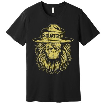 Bigfoot Squatchy Sasquatch Hat Smokey Retro Vintage Bear Premium T-Shirt