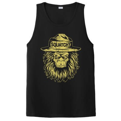 Bigfoot Squatchy Sasquatch Hat Smokey Retro Vintage Bear PosiCharge Competitor Tank