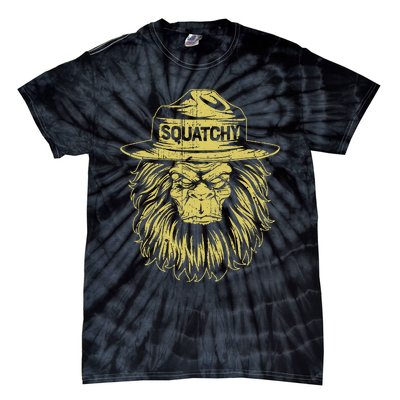 Bigfoot Squatchy Sasquatch Hat Smokey Retro Vintage Bear Tie-Dye T-Shirt