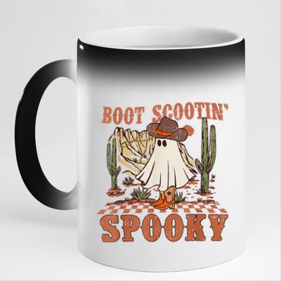 Boot Scootin Spooky Western Halloween Ghost Spooky Season Meaningful Gift 11oz Black Color Changing Mug