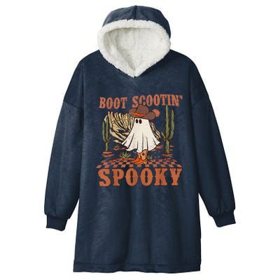 Boot Scootin Spooky Western Halloween Ghost Spooky Season Meaningful Gift Hooded Wearable Blanket