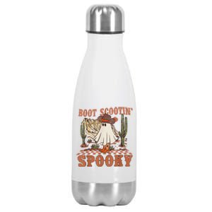 Boot Scootin Spooky Western Halloween Ghost Spooky Season Meaningful Gift Stainless Steel Insulated Water Bottle