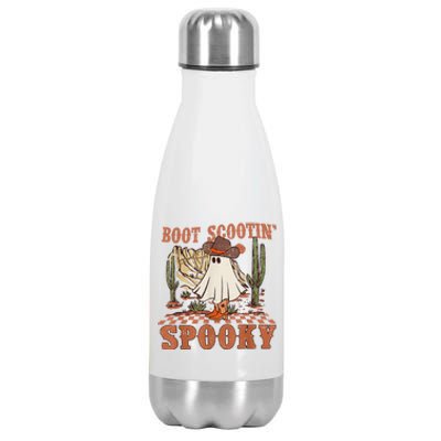 Boot Scootin Spooky Western Halloween Ghost Spooky Season Meaningful Gift Stainless Steel Insulated Water Bottle