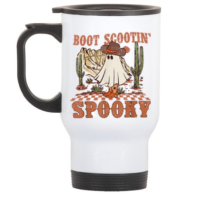 Boot Scootin Spooky Western Halloween Ghost Spooky Season Meaningful Gift Stainless Steel Travel Mug