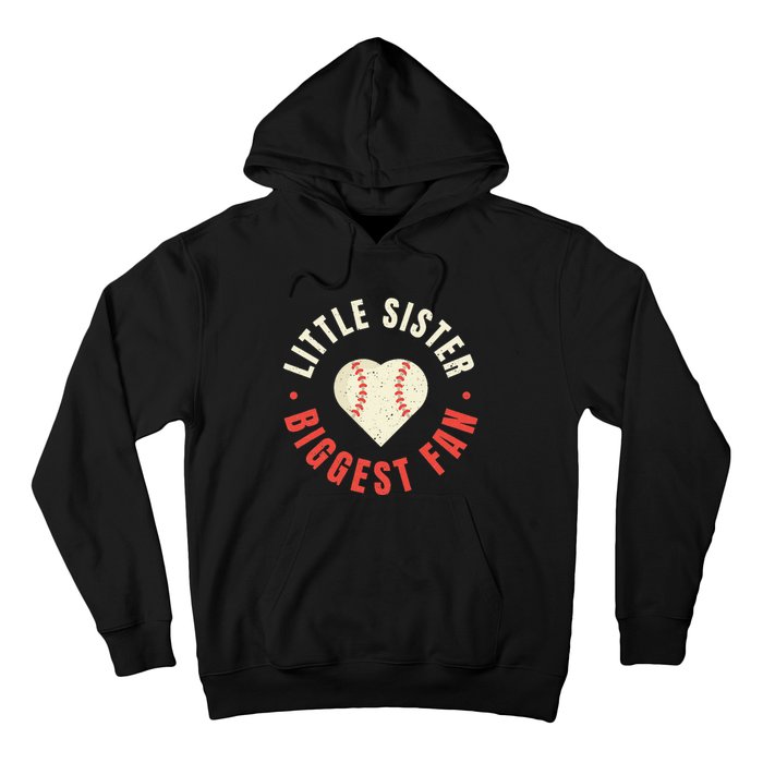 Baseball Sister 's Little Sister Biggest Fan Tee Ball Hoodie