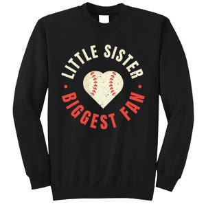 Baseball Sister 's Little Sister Biggest Fan Tee Ball Sweatshirt