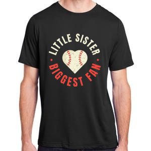 Baseball Sister 's Little Sister Biggest Fan Tee Ball Adult ChromaSoft Performance T-Shirt