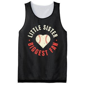 Baseball Sister 's Little Sister Biggest Fan Tee Ball Mesh Reversible Basketball Jersey Tank