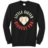 Baseball Sister 's Little Sister Biggest Fan Tee Ball Tall Sweatshirt