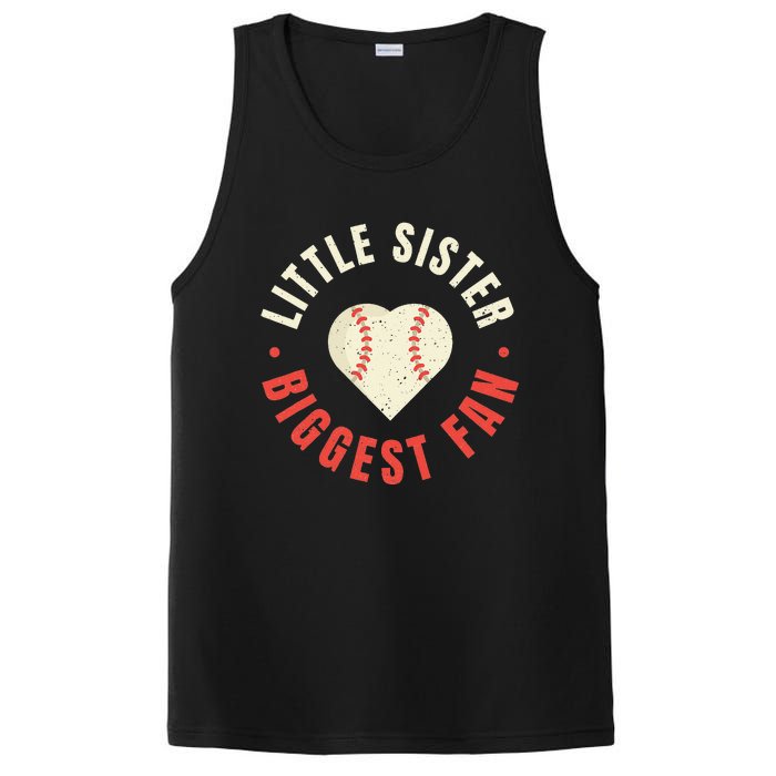 Baseball Sister 's Little Sister Biggest Fan Tee Ball PosiCharge Competitor Tank