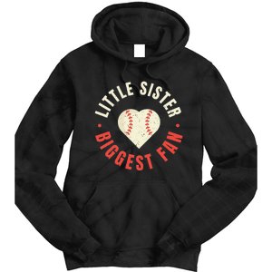 Baseball Sister 's Little Sister Biggest Fan Tee Ball Tie Dye Hoodie