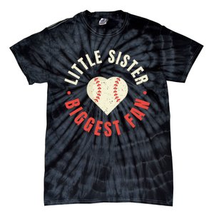 Baseball Sister 's Little Sister Biggest Fan Tee Ball Tie-Dye T-Shirt