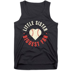 Baseball Sister 's Little Sister Biggest Fan Tee Ball Tank Top