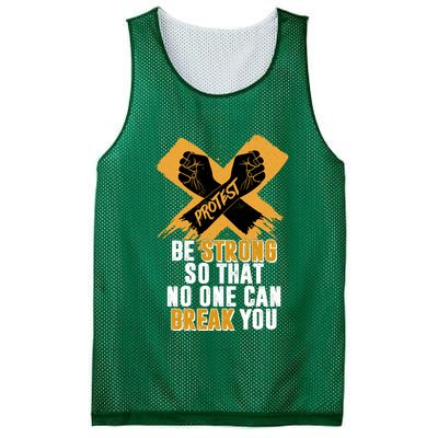 Be Strong So That No One Can Break You Mesh Reversible Basketball Jersey Tank