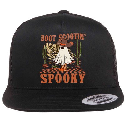 Boot Scootin Spooky Western Halloween Ghost Spooky Season Flatbill Hat