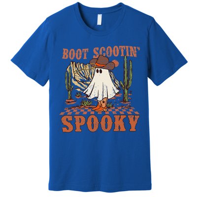 Boot Scootin Spooky Western Halloween Ghost Spooky Season Premium T-Shirt