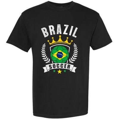 Brazil Soccer Support Team Jersey Brazilian Flag Football Garment-Dyed Heavyweight T-Shirt